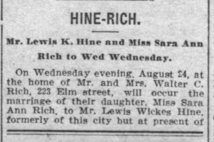 snippet of newspaper headline about Lewis Hine
