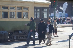 Johnny Depp walks down Washington Avenue in Oshkosh